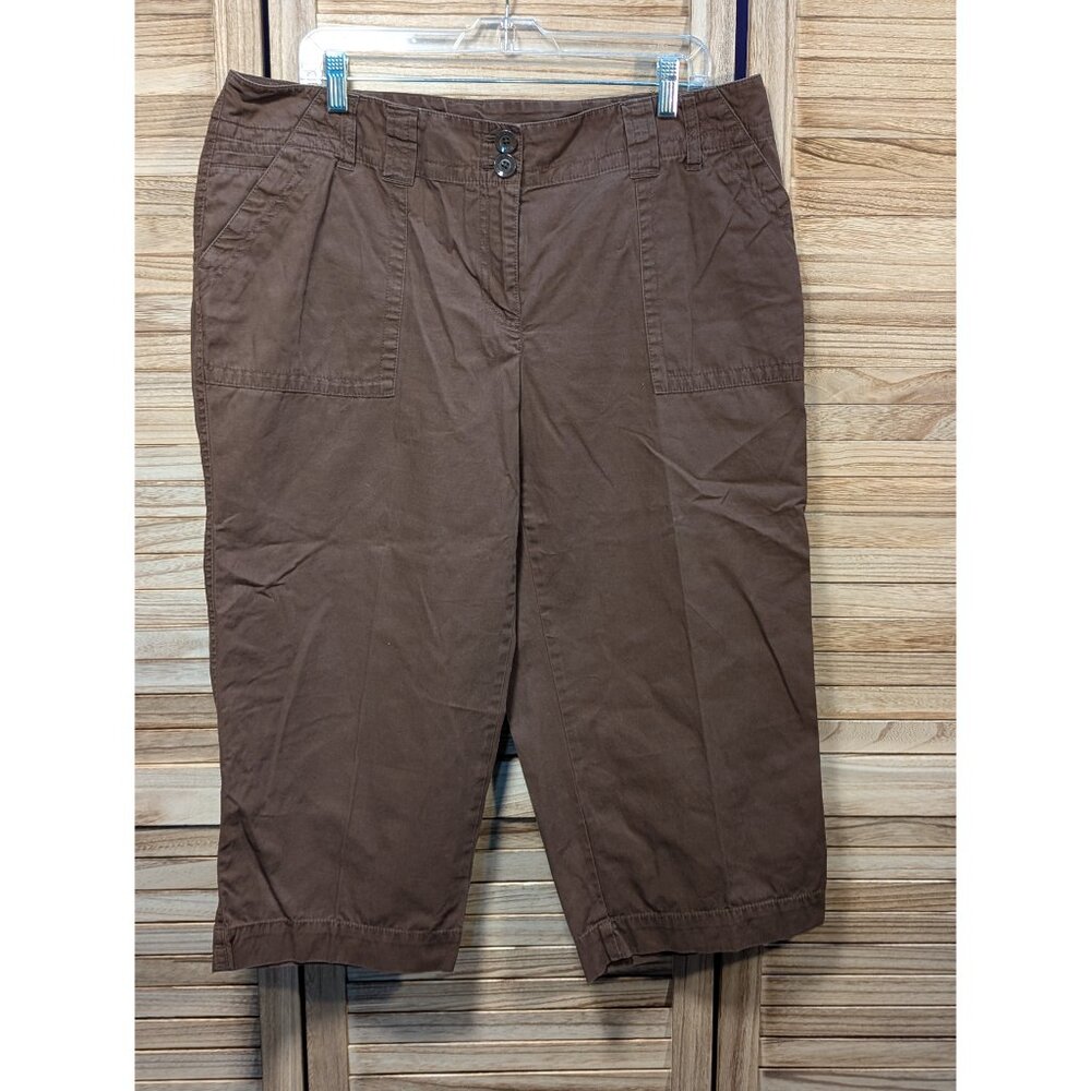 Liz & Co. Capri Pants Brown Casual Size 16